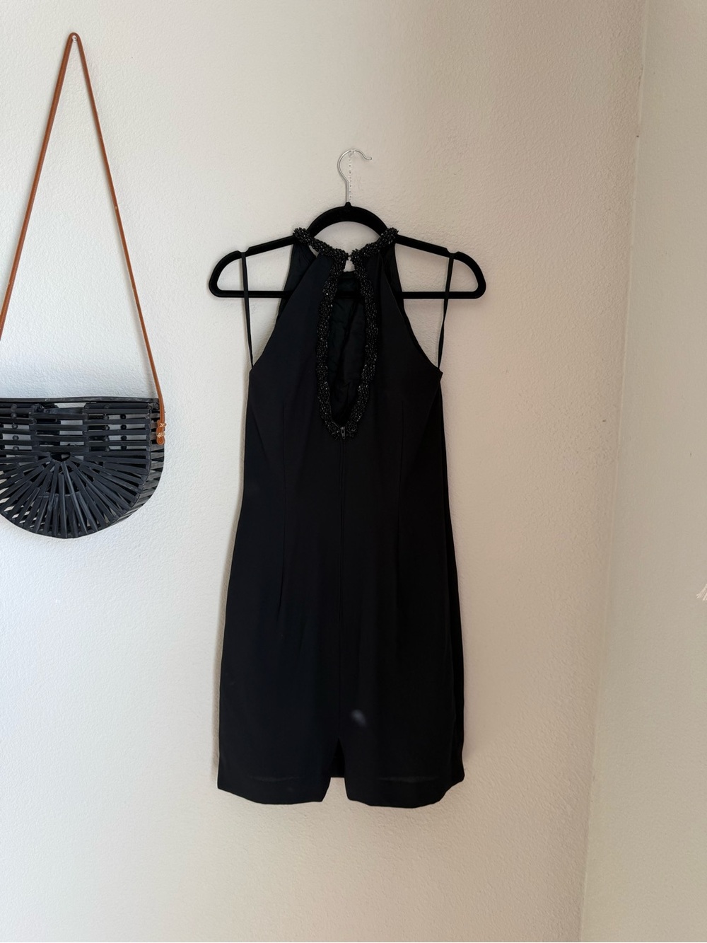 Myles Studio for the Warrens Black Open Back Halter Mini Dress, Size 6